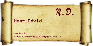 Maár Dávid névjegykártya