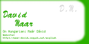 david maar business card