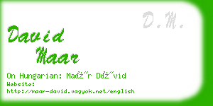 david maar business card